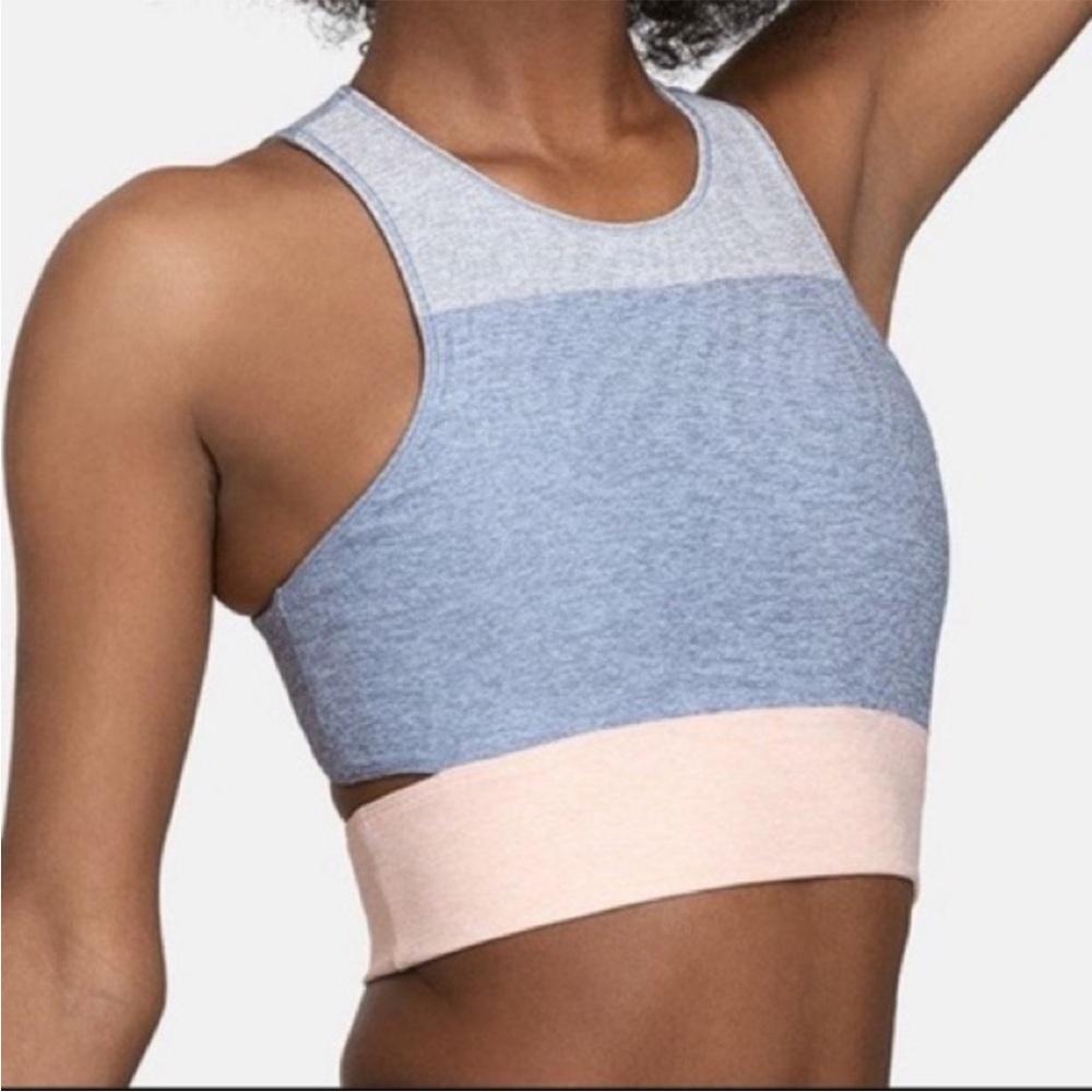 Outdoor Voices Tri-Tone Slashback Crop Top Size Small